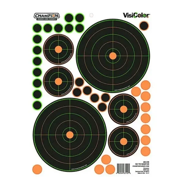CHAMPION LOT DE 5 CIBLES ADHESIVES VISICOLOR AVEC PASTILLES INTEGREES 2 X DIAMETRE 1,7 CM et 4 x 5,5 CM