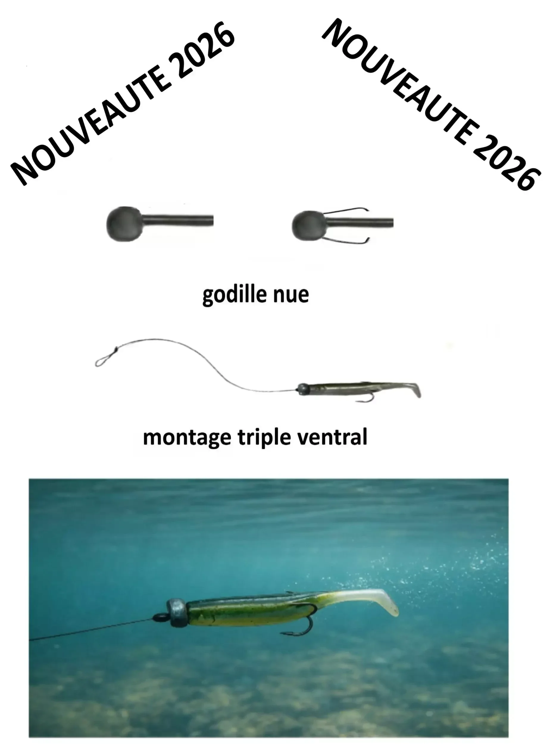 VARIO GODILLES A RESSORT DECENTRE POUR VAIRON A MANIER (MONTAGE TRIPLE VENTRAL)