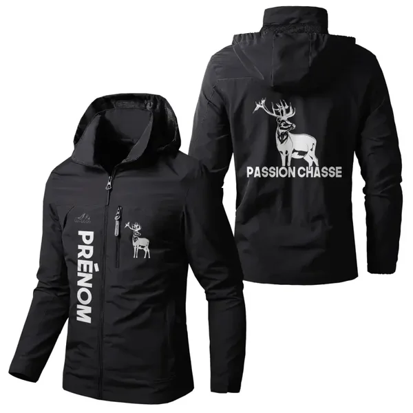 VESTE IMPERMEABLE COUPE VENT PERSONNALISABLE PASSION CHASSE