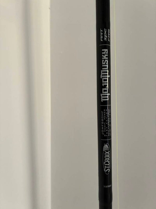 ENSEMBLE CASTING ST CROIX MOJO MUSKY TRIGON POIGNEE INTERCHEANGEABLE 244CM 21-168G AVEC SHIMANO TRANX 301
