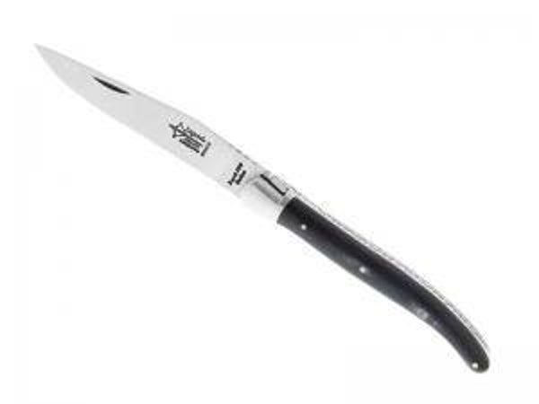 LAGUIOLE COUTEAU DE POCHE G.DAVID CORNE MITRE INOX MAT 11CM CARBONE