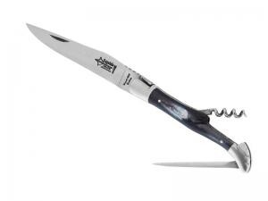 LAGUIOLE COUTEAU DE POCHE G.DAVID 3P CORNE MITRES INOX MAT 12CM CARBONE