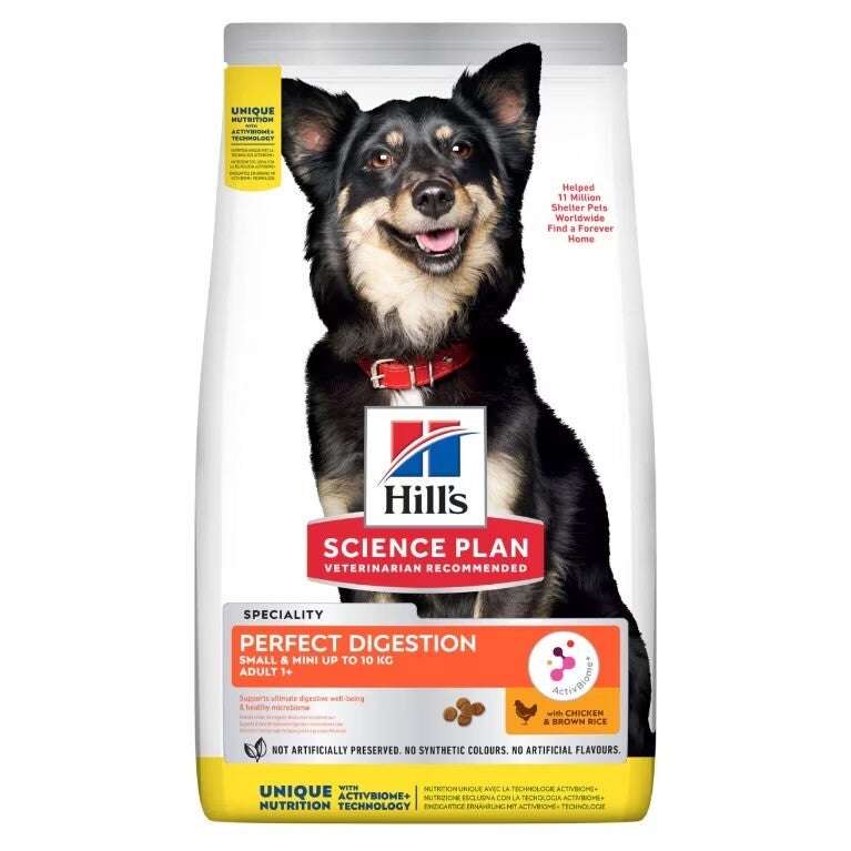 HILL’S PET NUTRITION 605962 PERFECT DIGESTION - CROQUETTES POUR CHIEN ADULTE  (1+) -  PETITE RACE - AU POULET ET RIZ COMPLET