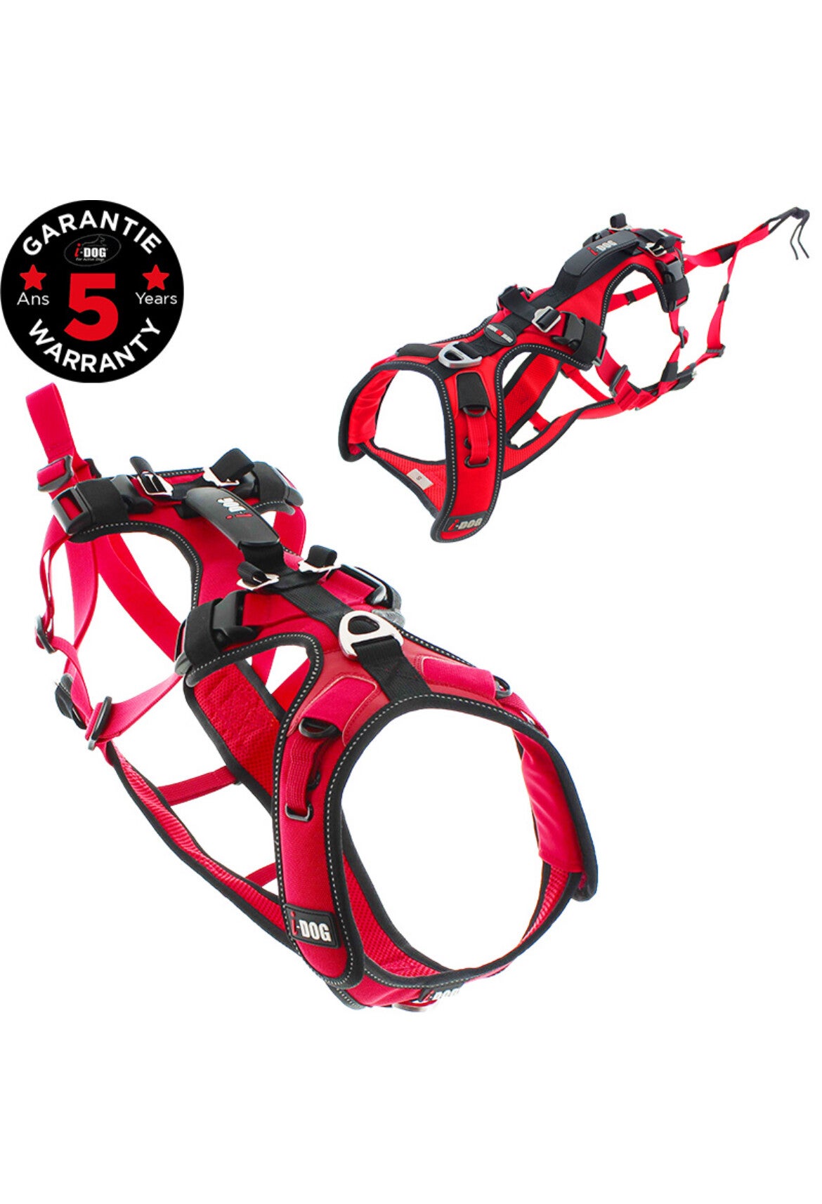 CANIHUNT Harnais CONFORT TREK I-DOG  – Coloris rouge