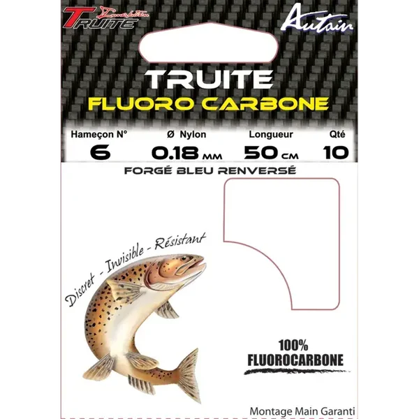 AUTAIN CARNET HAMECONS MONTES (x10) TRUITE FLUORO 9335BL BDL 0.50M