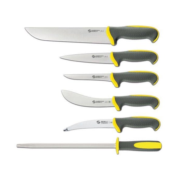 JANUEL SET DE 5 COUTEAUX SPECIAL CHASSE ET FUSIL GAMME TECNA AMBROGIO SANELLI