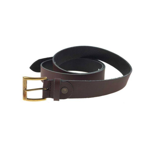 JANUEL CEINTURE EN CUIR AVEC ECUSSON SANGLIER MARRON
