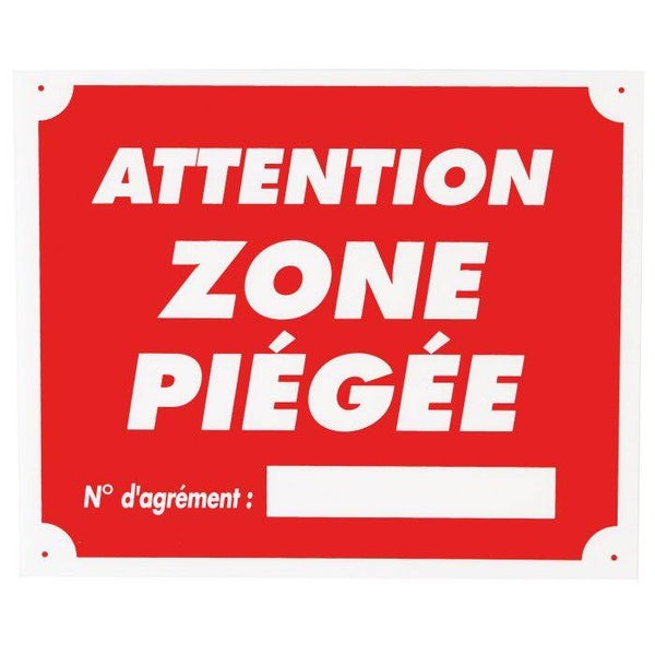 JANUEL PANNEAU ATTENTION ZONE PIEGEE DIMENSIONS 25X30CM EN POLYPROPYLENE ALVEOLAIRE