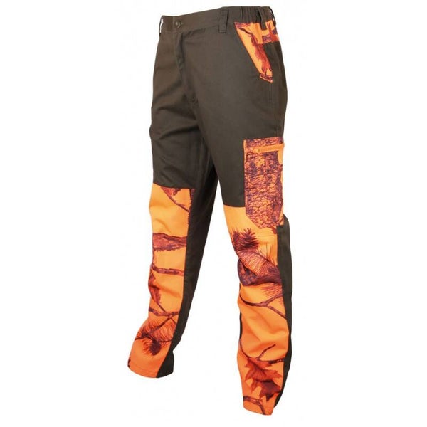 TREELAND PANTALON DE CHASSE ANTI RONCE MAQUISARD CAMO ORANGE T582