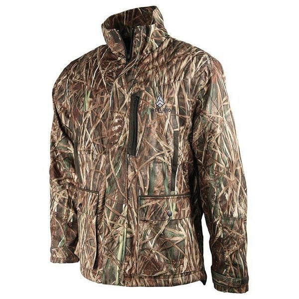 TREELAND VESTE DE CHASSE CHAUDE BICOLORE CAMOUFLAGE ROSEAUX/VERT T629