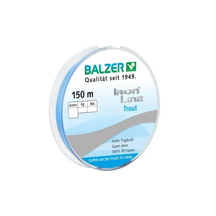 BALZER TRESSE IRON LINE TRUITE BLEUE 8X 150M 0.04mm 2.8KG