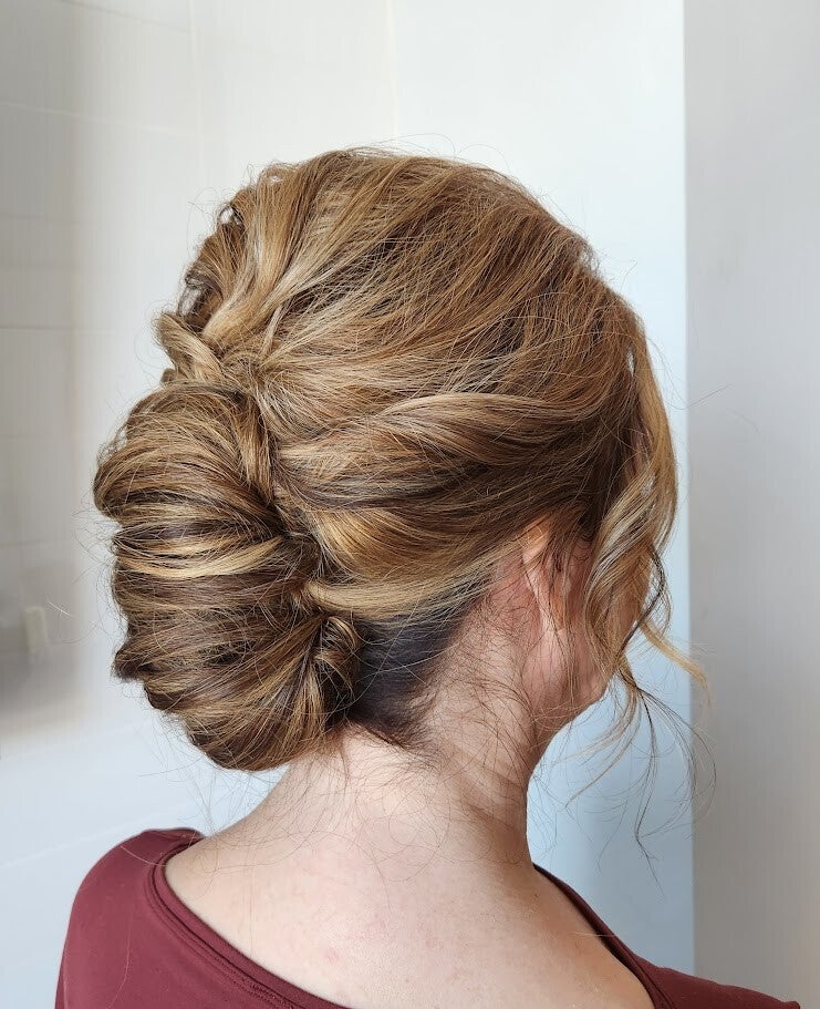 mother of the bride bun updo hairstyle cherry creek