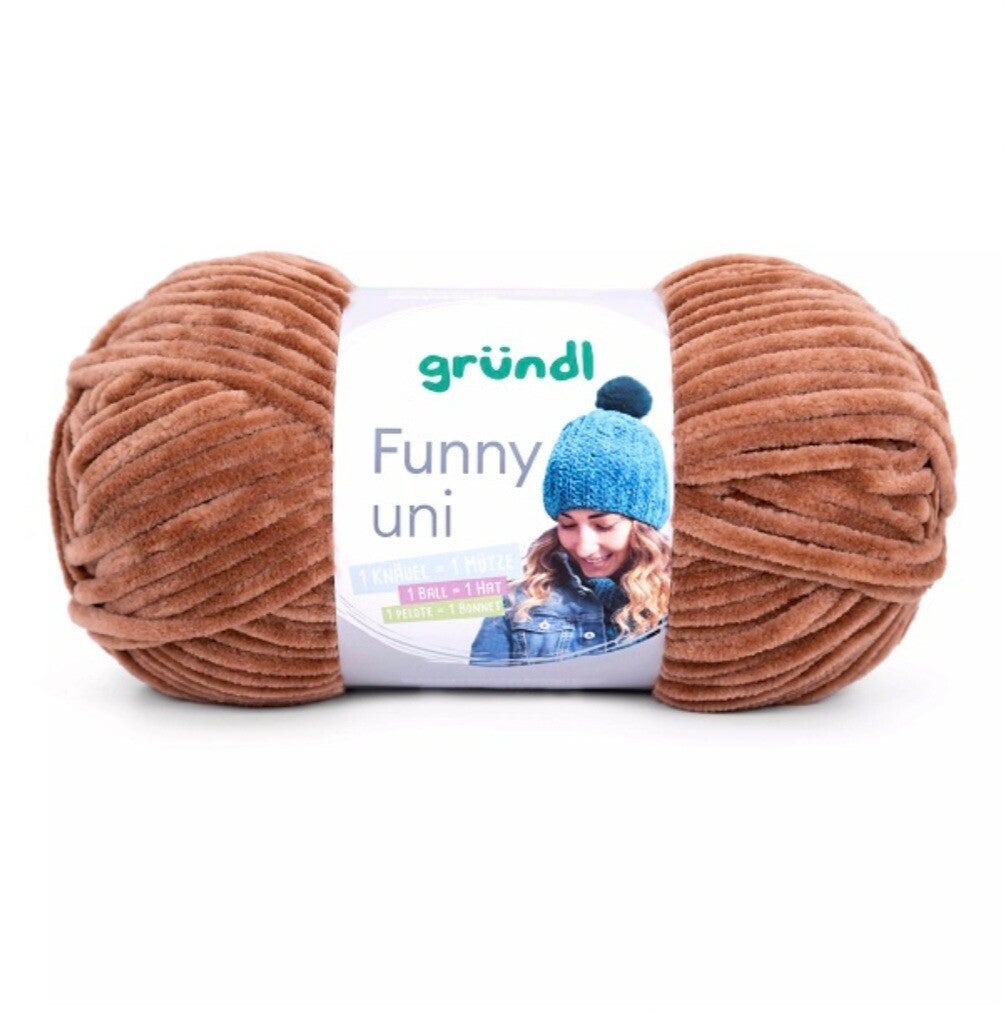 Gründl Funny uni - kuscheliges Chenillegarn - hellbraun