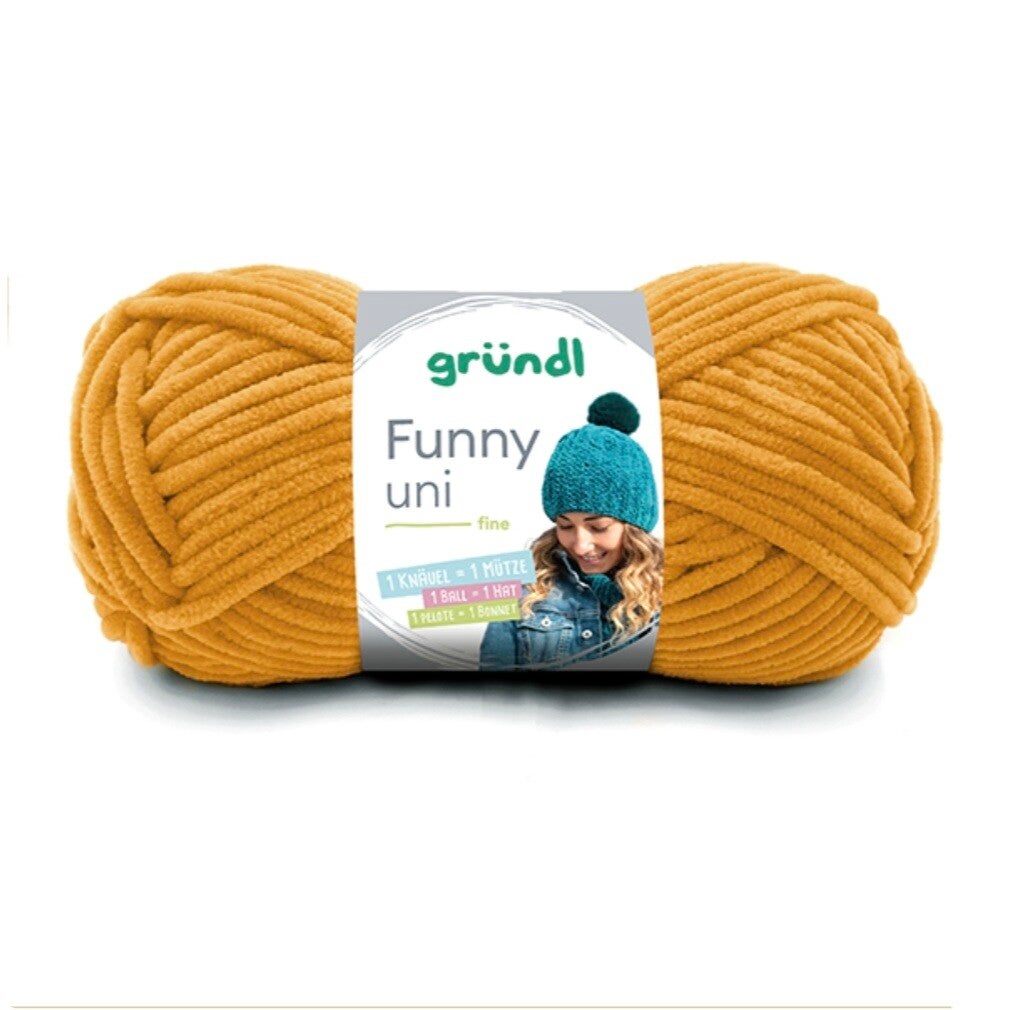 Gründl Funny uni - kuschelweiches Chenillegarn - senf