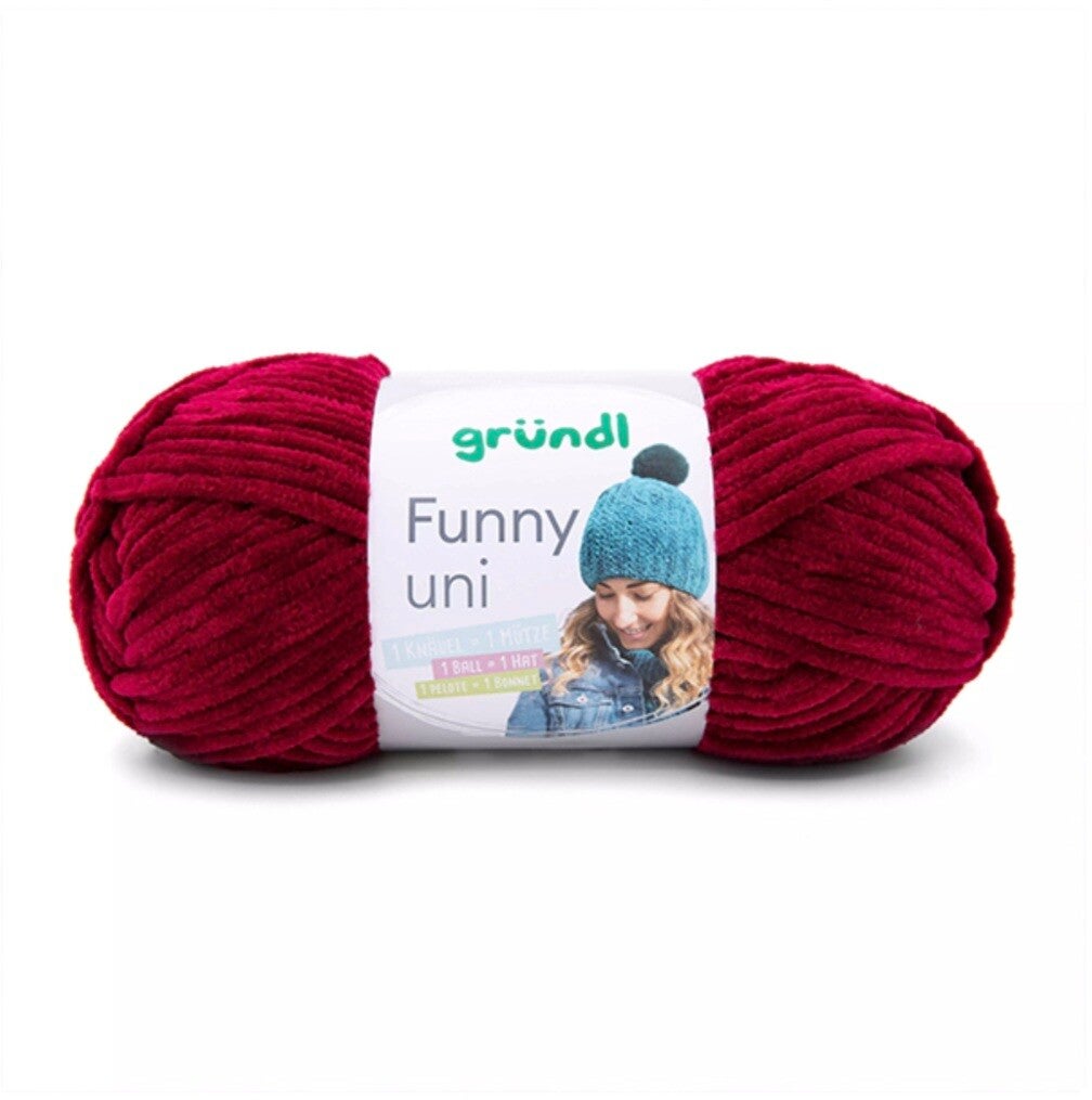 Gründl Funny uni - kuscheliges Chenillegarn - bordeaux