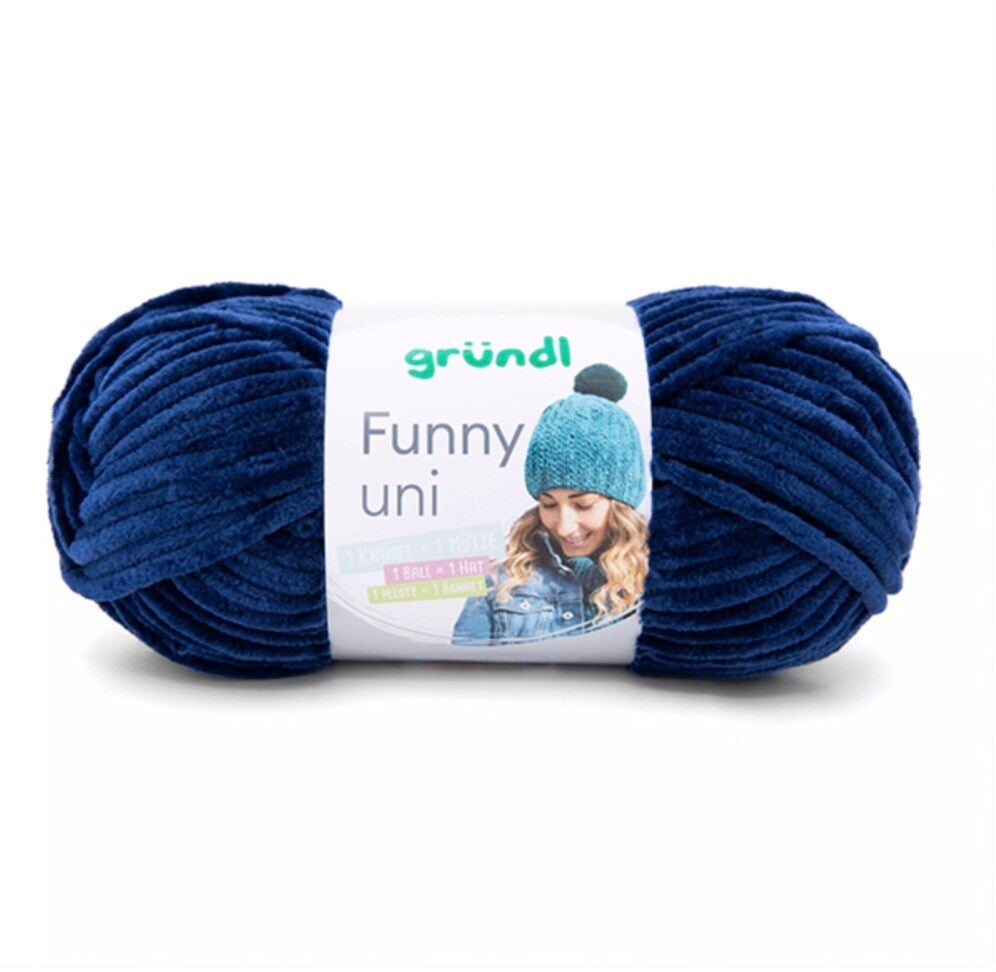 Gründl Funny uni - kuscheliges Chenillegarn - navy