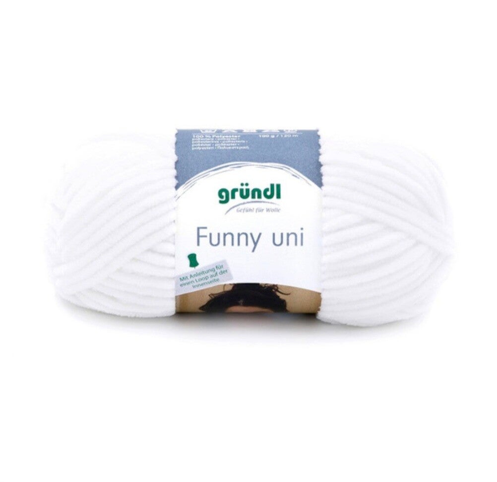 Gründl Funny uni - kuscheliges Chenillegarn - weiss