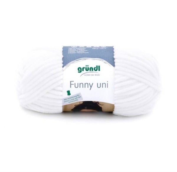 Gründl Funny uni - kuscheliges Chenillegarn - weiss