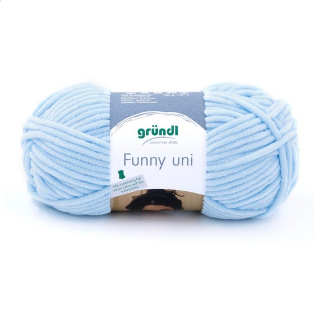 Gründl Funny uni - kuscheliges Chenillegarn - pastellblau