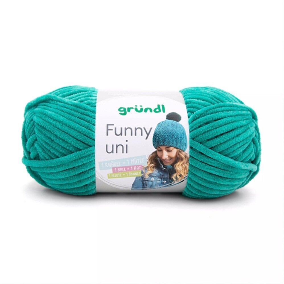 Gründl Funny uni - kuscheliges Chenillegarn - smaragd