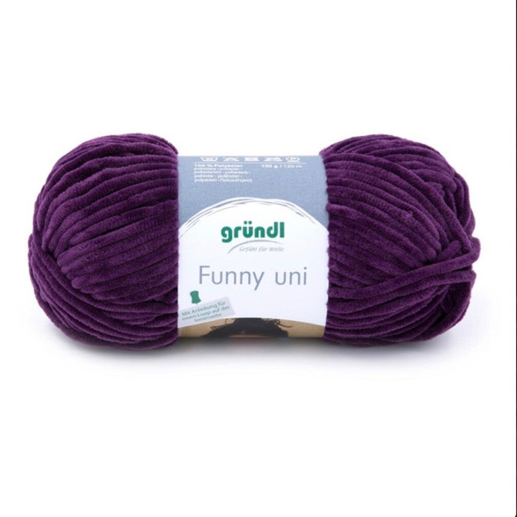 Gründl Funny uni - kuscheliges Chenillegarn - aubergine