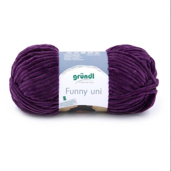 Gründl Funny uni - kuscheliges Chenillegarn - aubergine