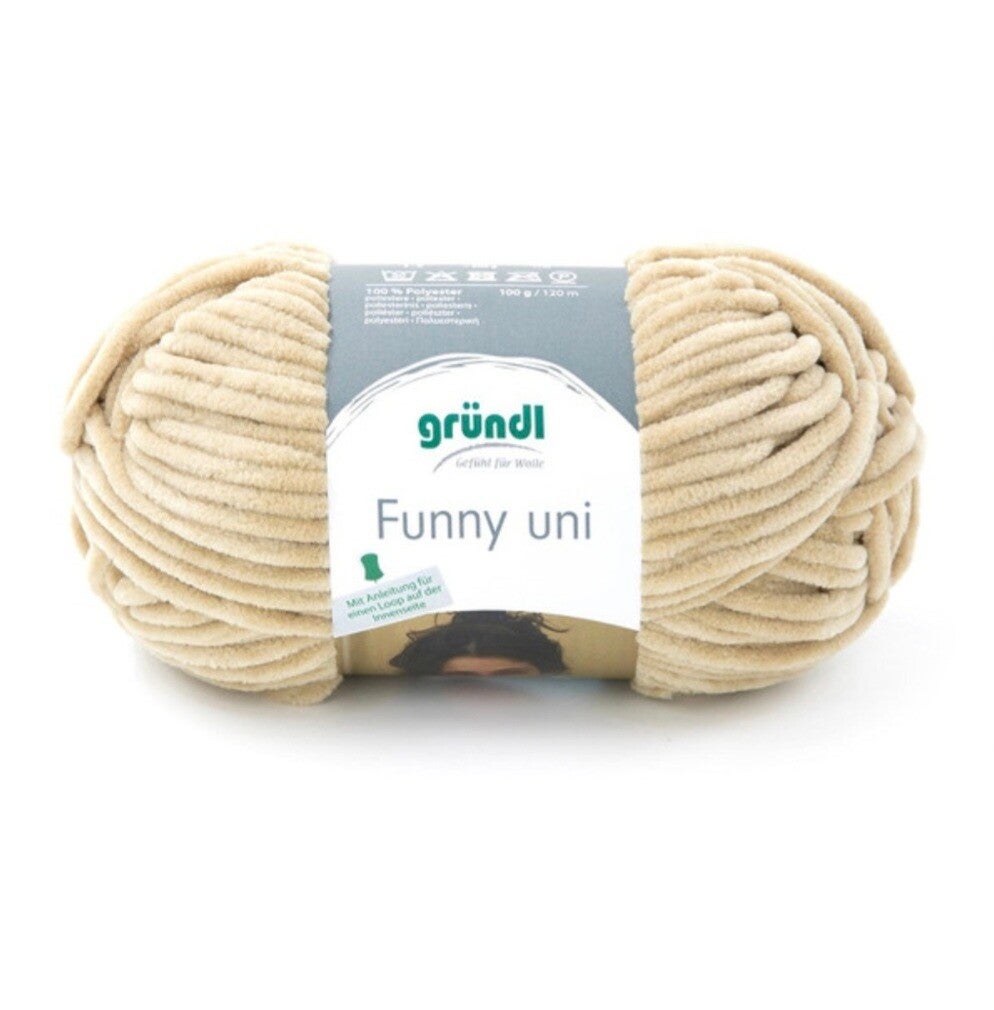 Gründl Funny uni - kuscheliges Chenillegarn - beige