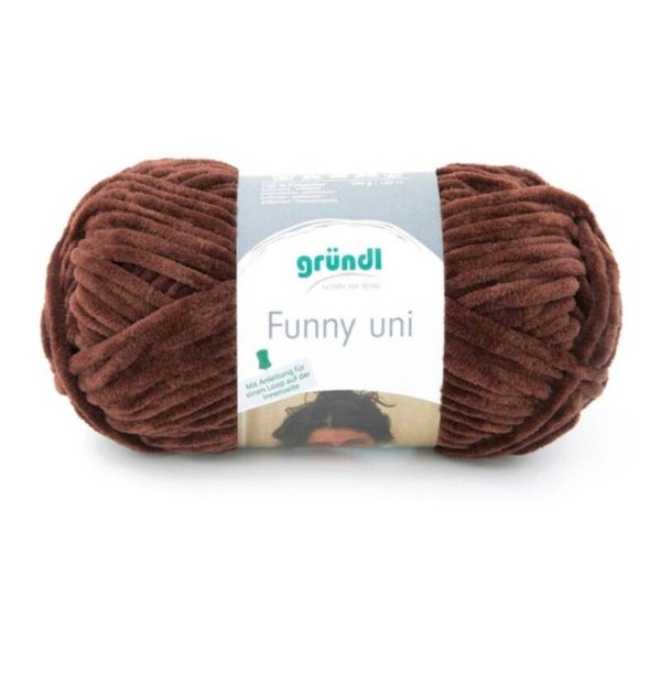 Gründl Funny uni - kuscheliges Chenillegarn - braun