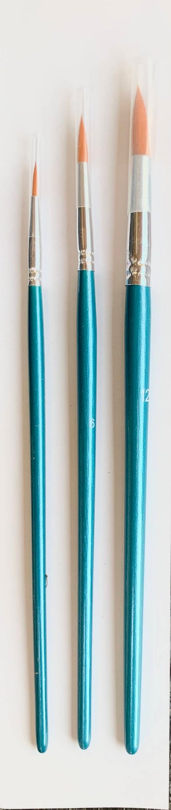 Penselen met ronde punt, 3 diktes