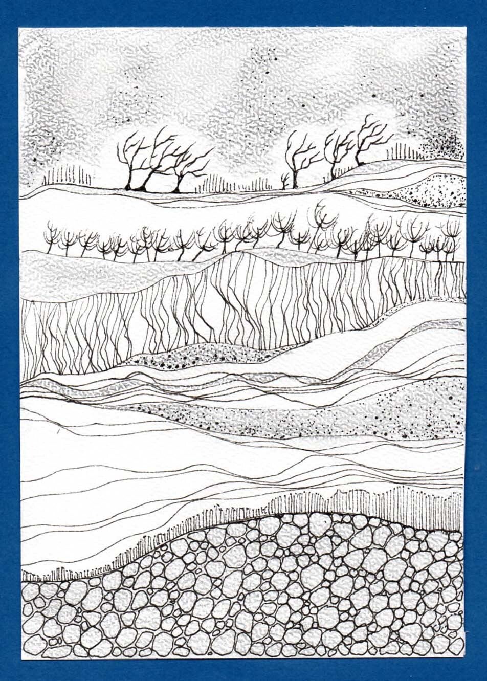 Online Cursus Mindful Tekenen - Winterlandschap