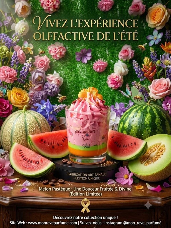 BOUGIE MELON PASTEQUE " LES SENTEURS DU SUD"