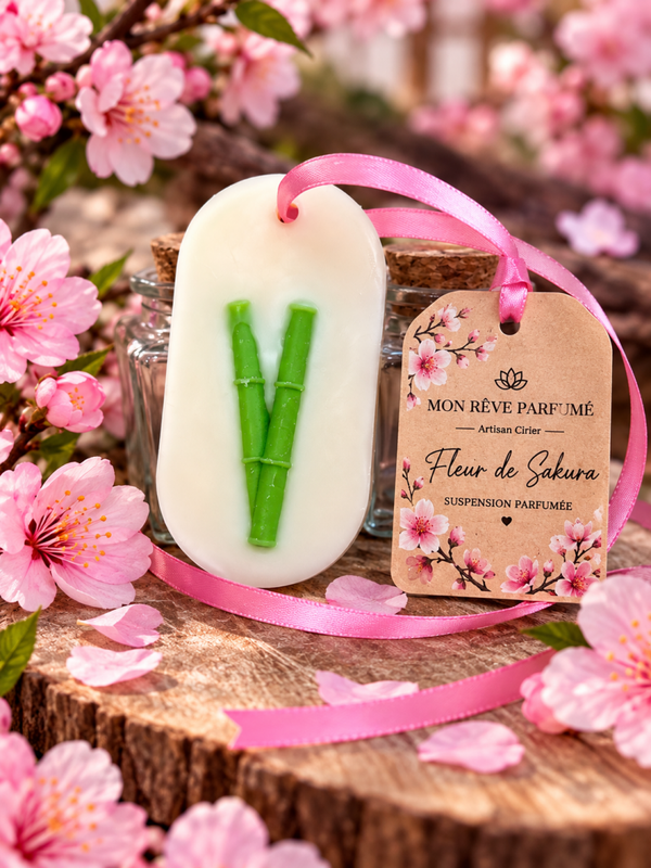 SUSPENSION FLEUR DE SAKURA OVALE