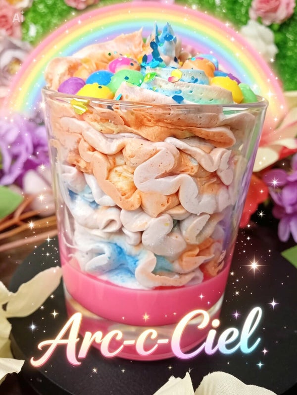 BOUGIE ARC EN CIEL " MUSC BLANC"
