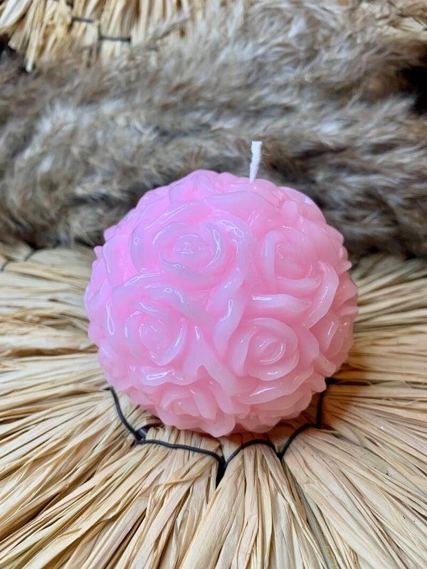 PETITE BOULE FLEUR ROSE