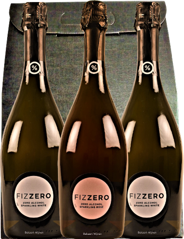 Geschenkpakket " Fizzero Sparkling White & Rosé" Alcohol Free 3 x 75 cl.