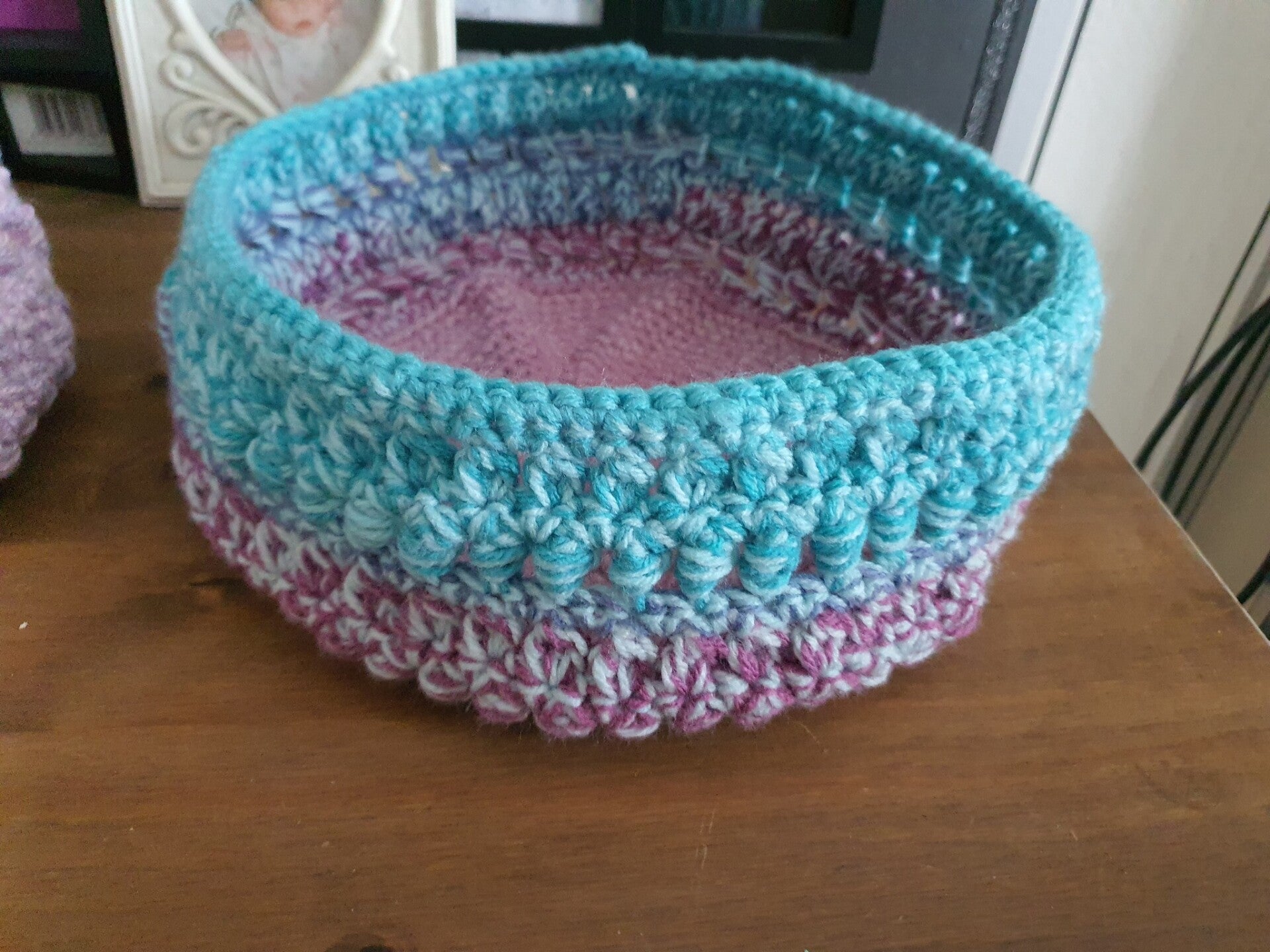 Handmade Crochet Basket – [Color] – [Size or Use]