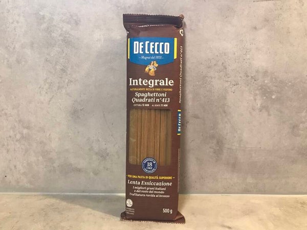 Volkoren spaghetti van het merk De Cecco