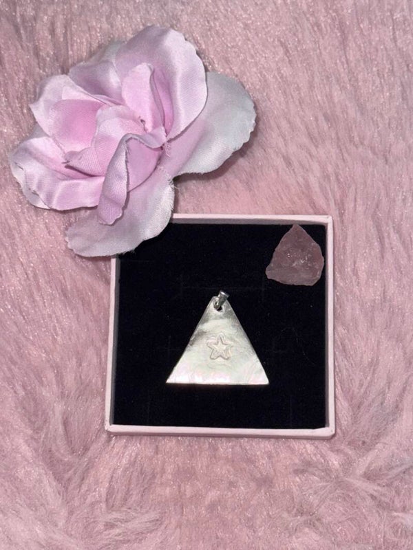 Handmade zilveren ster triangel hanger