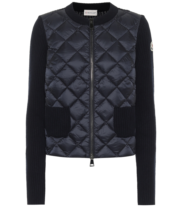 MONCLER Wool and cashmere down cardigan