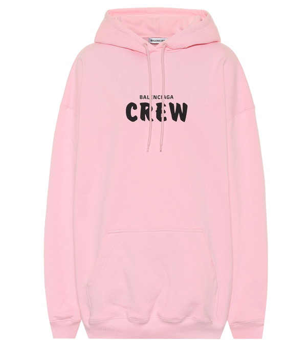 BALENCIAGA Crew oversized cotton-fleece hoodie