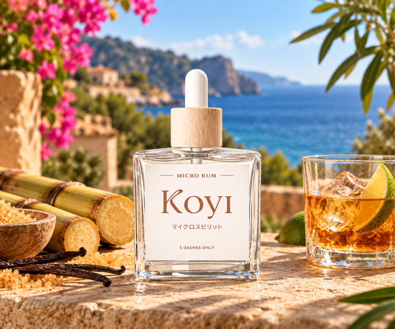 Koyi Micro Rum und Cuba Libre vor mediterraner Kulisse auf Mallorca