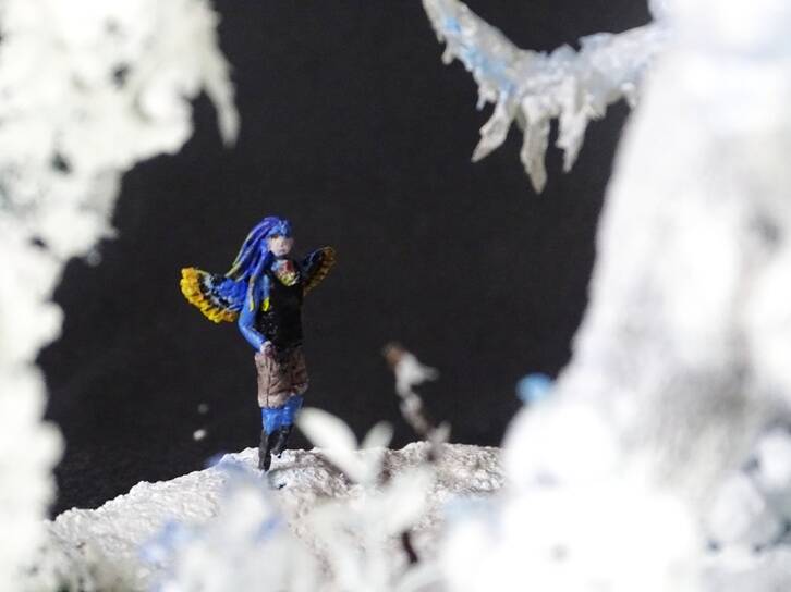 Grabrazah und Cliona. Skulptur, Diorama von Josi Saefkow. Wildschwein. Antagonist aus dem Buch Fantasyroman "Im Land der Vergessenen".