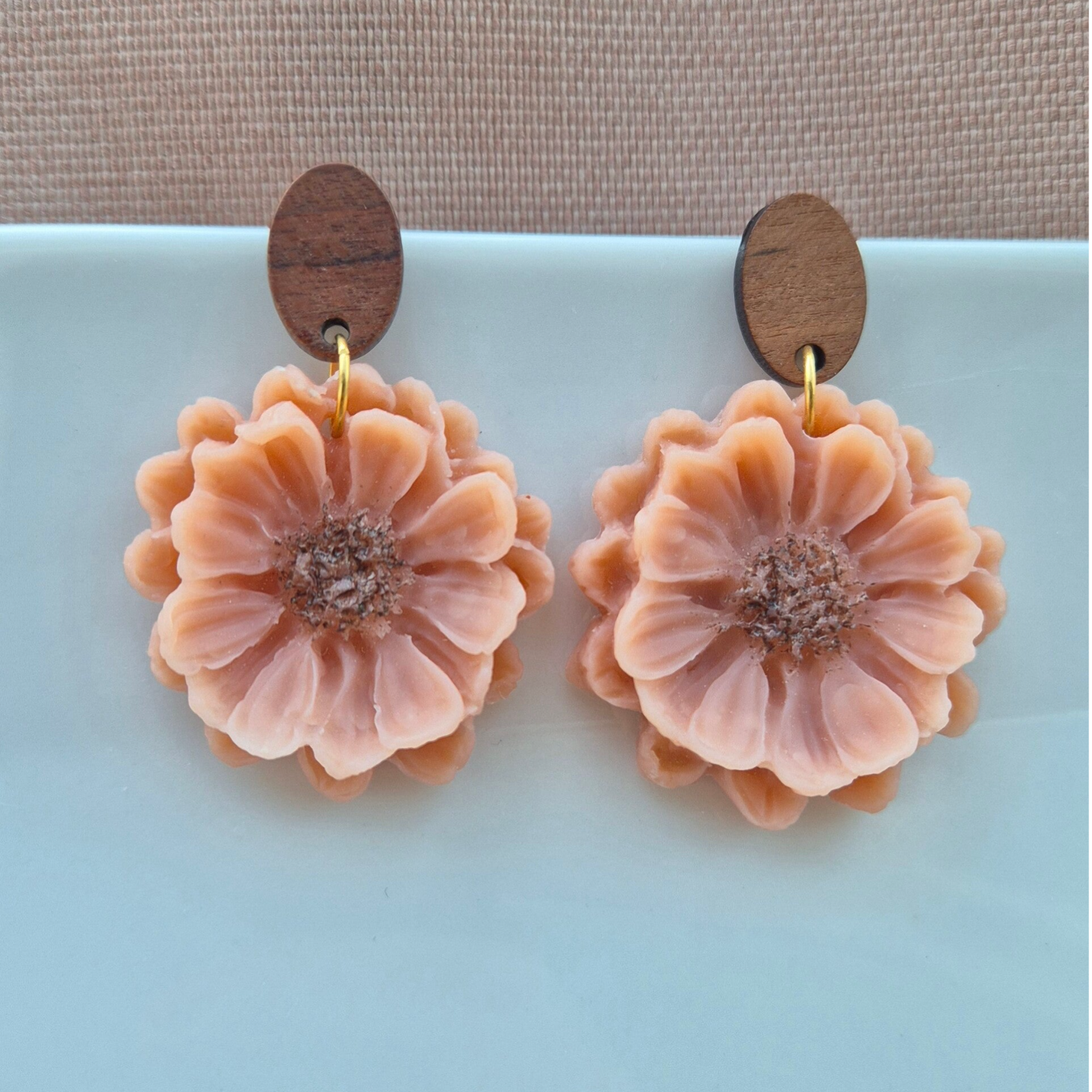 Oorbel Poppy | Pastel oranje