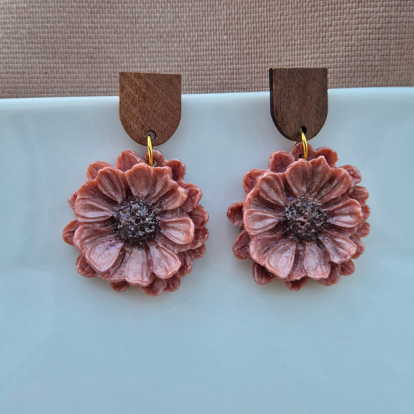 Oorbel Poppy | Oud roze parelmoer