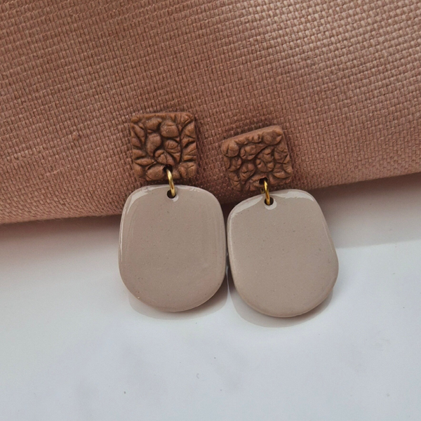 Oorbel Diny | Taupe Bruin