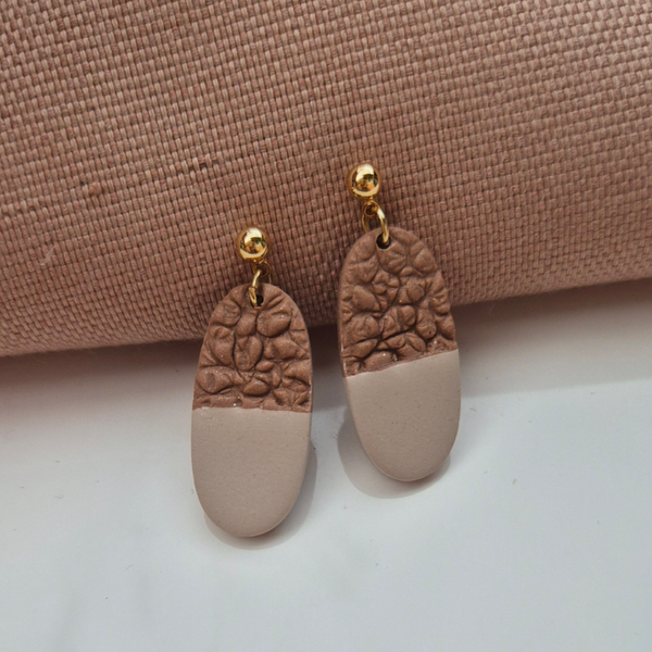 Oorbel Sandy | Taupe Bruin