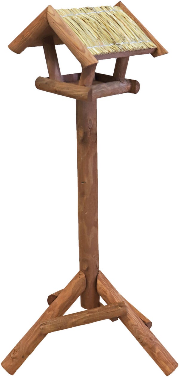 Voederhuis bruin mini met stro dak.