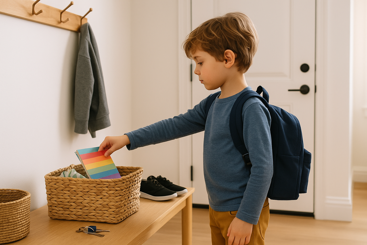 enfant tdah qui prépare ses affaires avant de partir
