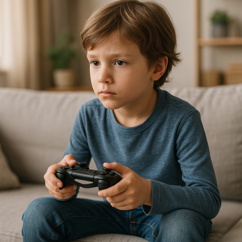 enfant TDAH qui joue aux jeux vidéos