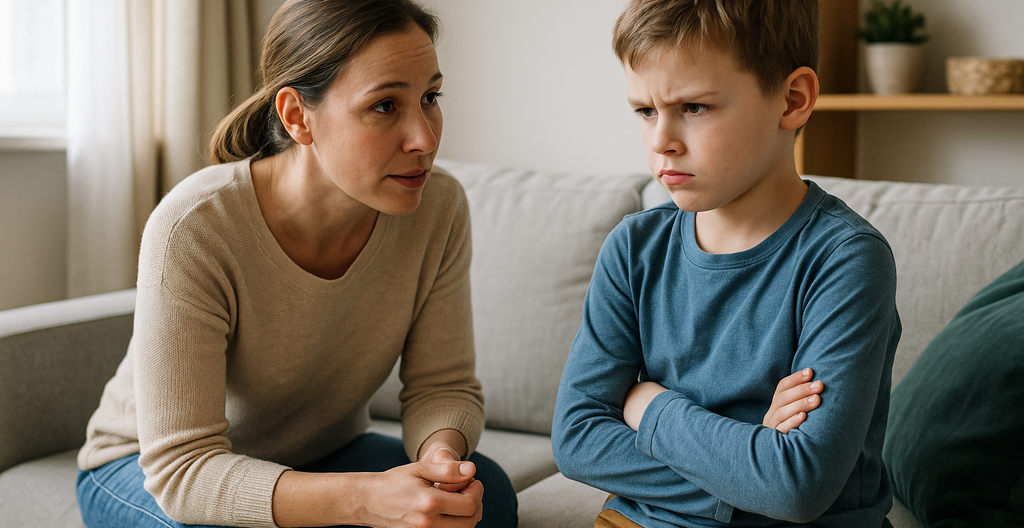 maman qui parle à son enfant TDAH